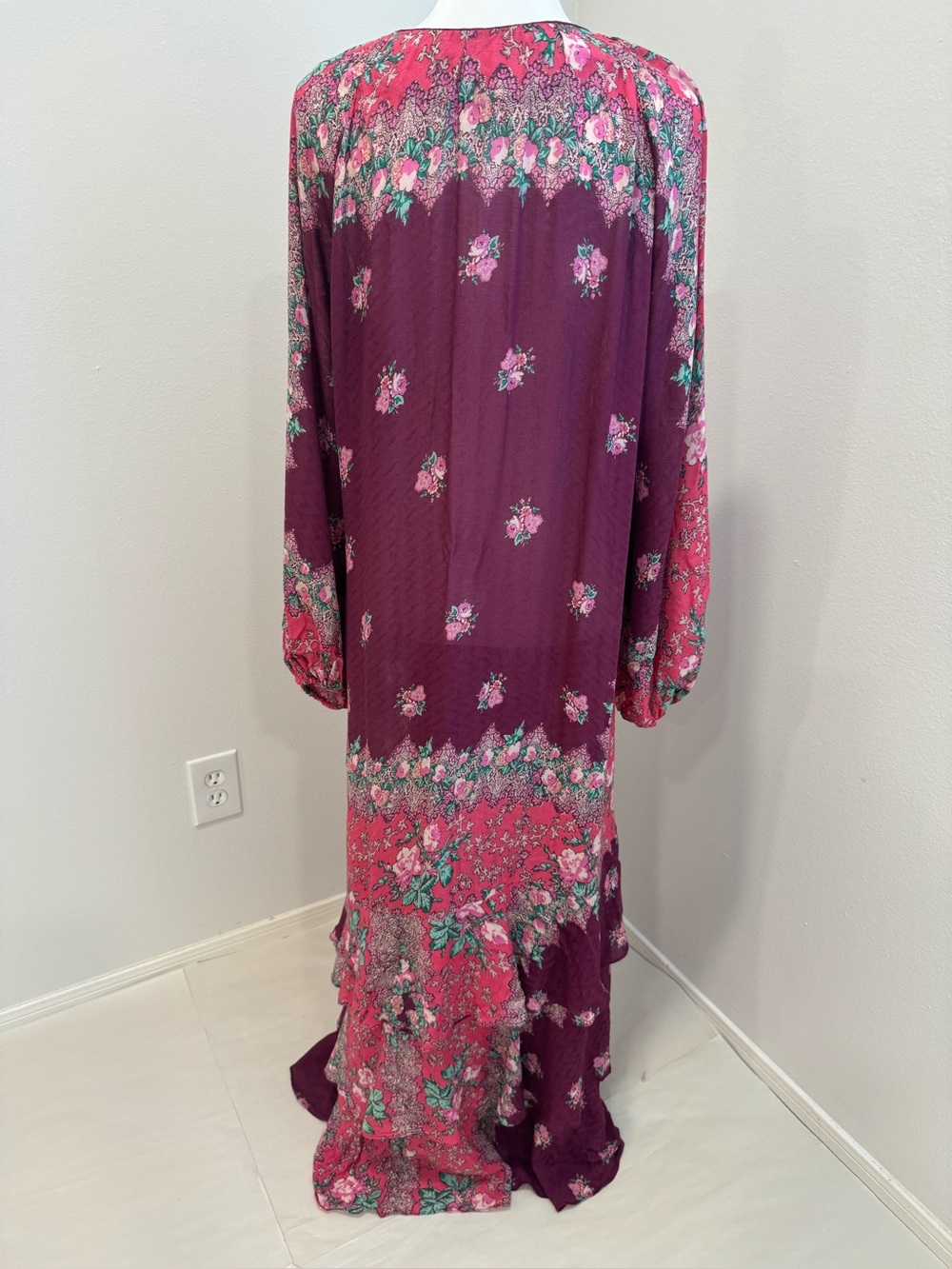 Figue Frederica Floral Ruffle Wrap Maxi Dress NO BELT XS/S - Picture 5 of 9